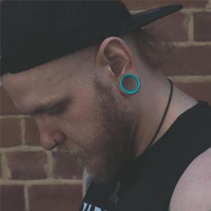 Enjoy a 17 Discount on Turquoise Pearl Silicone Double Flare Tunnel