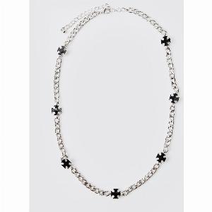 Collana a maglie incrociate in argento Grigio
