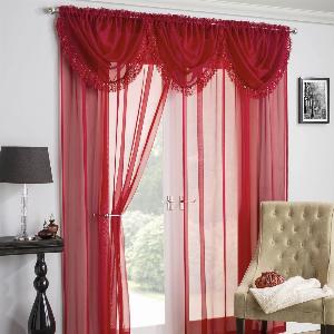 Enjoy 60 Discount on Red Voile Curtain  Crystal  Savannah Rod Pocket Style