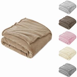 Plaid Tinta Unita Letto Matrimoniale Barcellona 210x240 Coperta in Pile Morbida Marrone