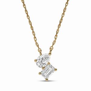 Entwined Destinies Lab Diamond Necklace  10K Yellow Gold 1 ct tw