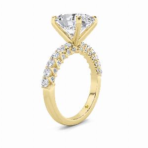Verda Yellow Gold Art Deco Inspired VProng Oval Lab Grown Diamond Engagement Ring  1 12  3 34 CT TW
