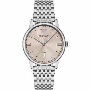 Emporio Armani Minimalist Automatic Stainless Steel White Dial Mens Watch AR60082