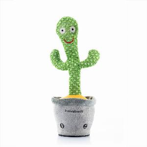 Tanzender und sprechender Cactus wiederaufladbar mit Musik und mehrfarbigen LEDs InnovaGoods Cacxi