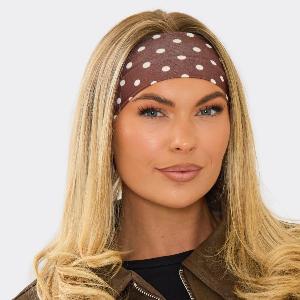 Thin Headband In Brown Polka Dot Womens Size UK One Size