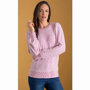 Embellished Blouson Sleeve Jumper  PINK  XL