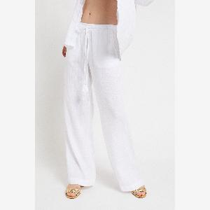 Pantaloni in lino con nappine ora 8750  con il 50 di sconto