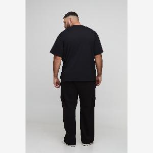 67 Rabatt auf Herren Oversize Rundhals TShirt in Schwarz 2XL