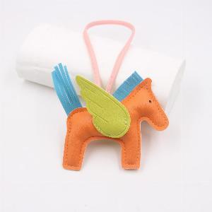 Hot Classic Wing Pony Bag Pendant Decorative Accessories Car Keychain Pendant Highquality Leather Production Tassel winged horse yellow