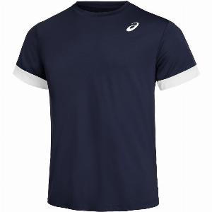 Court Shortsleeve Tee TShirt Herren  Dunkelblau Weiß