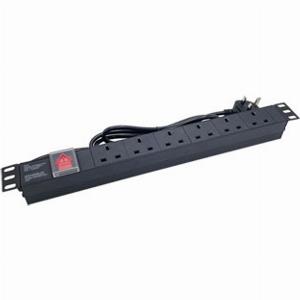 Powercool 1U PDU Horizontal Type 6 Sockets 18m UK Plug