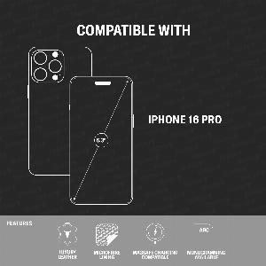 iPhone 16 Pro Leather Slimline Bumper Case MagSafe Compatible Black