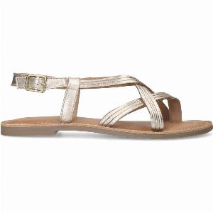 37 Rabatt auf goldene Ledersandalen mit stylishen Querriemchen