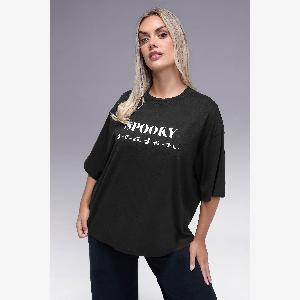 Limited Collection Tshirt Noir Avec Slogan  Spooky Season  Size 42