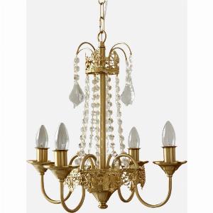 4Lights Candle Shape Pendant Light Fixtures with Transparent Crystal 90 off