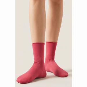 Calzedonia Chaussettes Courtes à Bords Francs en Coton Femme Rouge Taille 3941 8059522944585