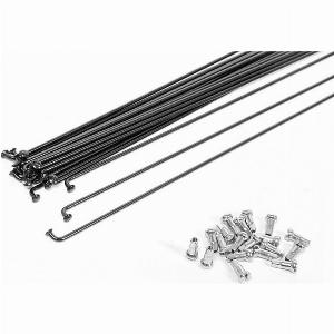 Set 10 Raggi BMX 20 Pollici Neri 181mm Acciaio Zincato Nippli Inclusi Ruota Bici