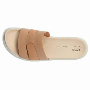 Ecco Flowt 273743 Leather Womens Slides Sandals  Biscuit Biscuit  SizeUK 45