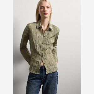 Sconto del 30 su camicia Stefanel in satin verde chiaro taglia L