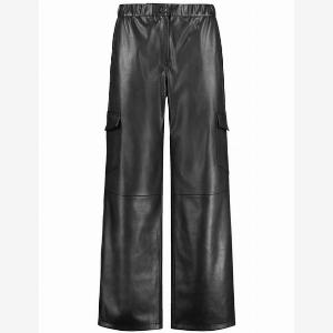 SAMOON Cargohose in LederOptik Schwarz 52XXL