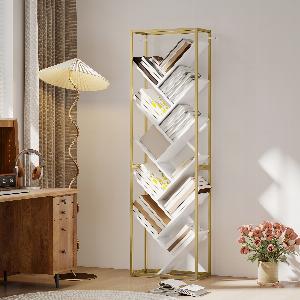 Get 61 Discount on HOMCOM Modern 10Shelf Bookshelf in Gold and White
