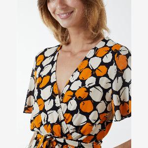 Abstract Honeycomb Cross Over Jumpsuit  M  BLACK