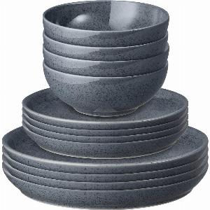 Enjoy 30 Discount on the Dark Grey Speckled 12Piece Dinner Set