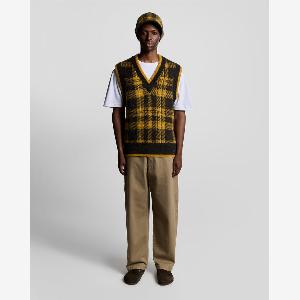 Lyle  Scott Mens Knitted Tartan Tam in Anniversary Gold