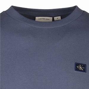 Calvin Klein Jeans Woven Lable Waffle Ls TShirt In Blue  XL