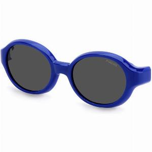 Polaroid Enfant PLD K004 CLON PJPM9 Lunettes de soleil Bio polyamide Bleu Gris Ronde Polarisé Clipon