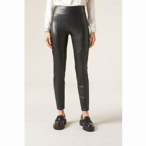 Leggings polaires effet cuir Femme Noir Taille L maintenant à 1495  50