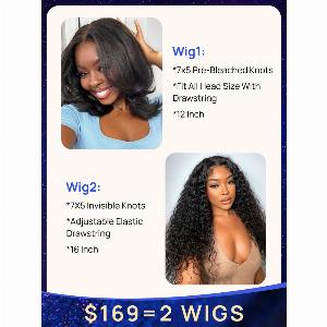 Get 29 off on Nadulas 16inch water wave wig and 12inch yaki drawstring wig