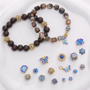 1 pzborsa Perline di rame cloisonné fai da te Bracciale Collana Orecchini Gioielli Accessori 8mm 1pcbag