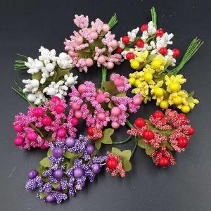 Artificial Silk Flower Floret European Fake Bridal Flowers Bouquet Wedding Home Party Decoration Wreath Material purple