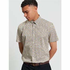 Retro Geo Print Shirt S