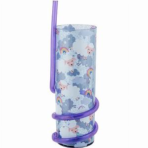 Kids Purple Sheep Cup With Curly Straw