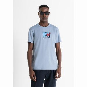 Tshirt regular fit mtv in jersey con logo gommato ora 2760