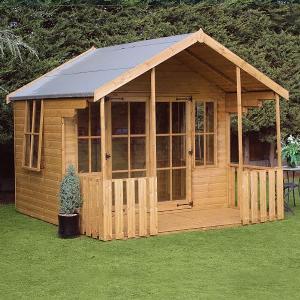 10 x 10 Traditional Woodstock Wooden Summer House With Veranda