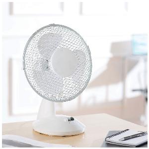 Daewoo COL1062GE 9 Inch Oscillating Table Fan in White 2 Speeds