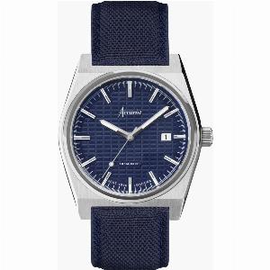 Accurist Accurist Origin Mens Watch Silver Case Blue Canvas Strap with Royal Blue Dial 41mm