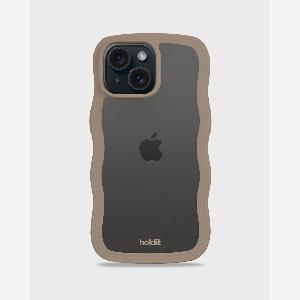 Phone Case Wavy Mocha BrownTransparent iPhone 15 Plus