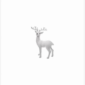 Décoration renne debout  L 35 cm x l 11 cm x H 47 cm  Blanc