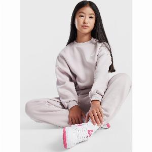 Nike Girls Club Fleece Crop Crew Sweatshirt Junior  Platinum Violet Platinum Violet