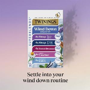 Twinings Superblends  Wind Down Collection  5 Different Flavours   Added Vitamins  Health Tea Drink 4 x 20 Tea Bags