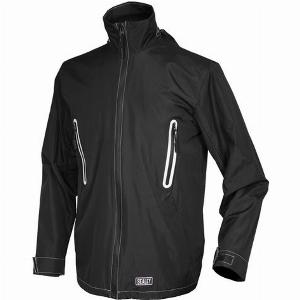 Get 21 Discount on Sealey Heated Rain Jacket 5V  Sizes S to XL