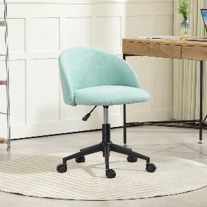 HOMCOM Chaise de bureau fauteuil de bureau en aspect velours rotative 360 hauteur assise réglable 56 x 595 x 66755 cm vert