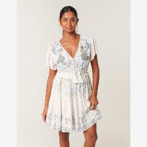 Embellished Tiered Mini Dress  ML  BLUE