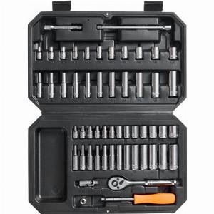 VEVOR Socket Set 14 Inch Drive Socket and Ratchet Set 6Point Socket Opening 54 Pieces Tool Set SAE and Metric Deep and Standard Sockets 532916 in 414 mm with Accessories Storage Case