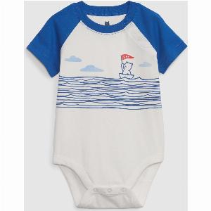 GAP  Body in cotone bio con stampa BluBianco Taglia 36M5869