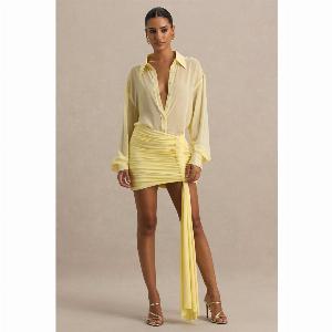 Katelyn Lemon Wrap Mini Skirt with Sash Now 90 Save 28